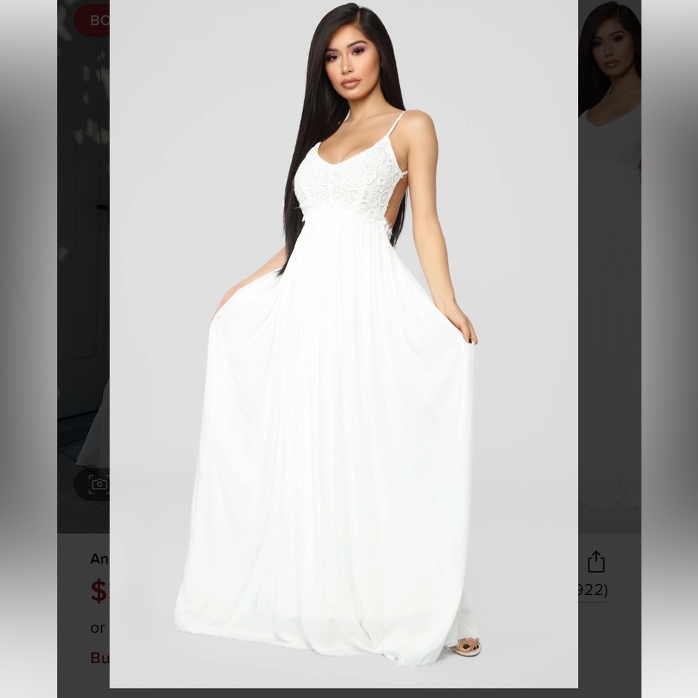 White Backless Maxi Dress